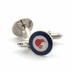 New Zealand Defence Force Cufflinks – Silver Finish, Three Colour Enamel