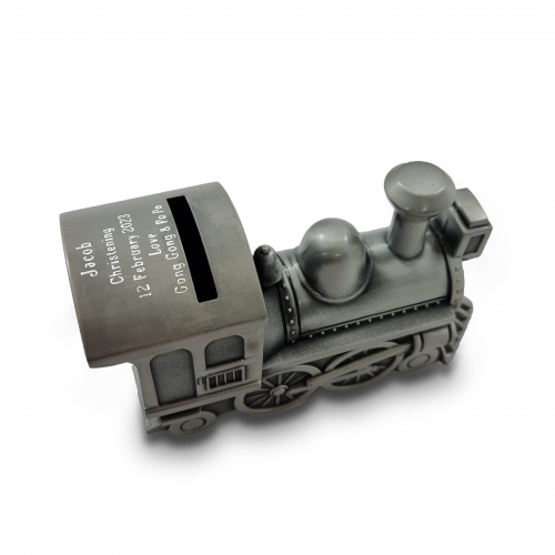 Engraved Train Money Box