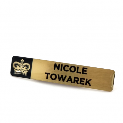 Name Badge – Gold Finish, Black Enamel