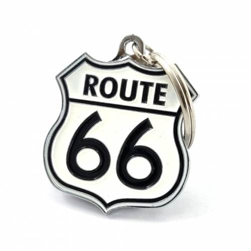 Route 66 Keychain / Keyring – Engraved and Filled