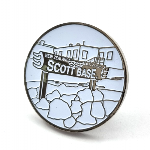 Scott Base Coin – 38mm, Black Nickel FInish, One Colour Enamel