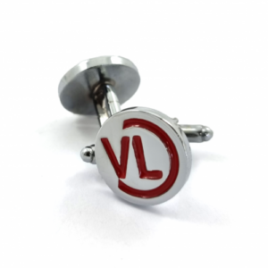 Customised Cufflinks – Silver Finish, One Colour Enamel