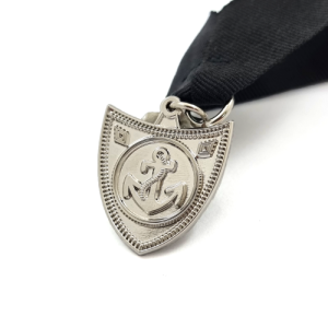 Silver Mayer and Toye Anchor shield medal custom-mayer-and-toye-medal