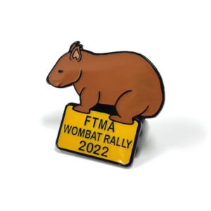 FTMA Wombat Rally Pin - Black Dye Finish, Three Colour Enamel