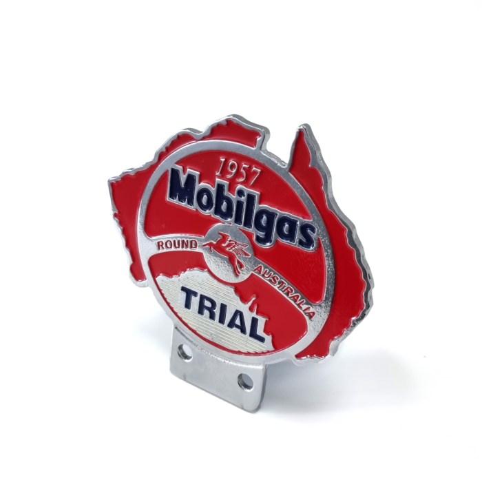 Mobilgas Trial Pin - Bright Nickel Finish, Two Colour Enamel