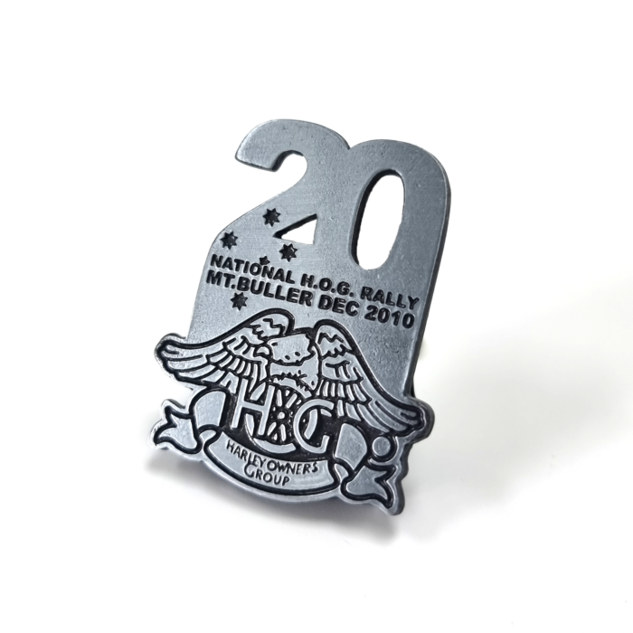 National H.O.G. Rally Pin - Antique Silver Finish, One Colour Enamel