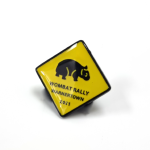 Wombat Rally Pin - Black Dye Finish, One Colour Enamel