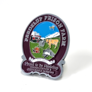 Pardelup Prison Farm Coin - 45mm, Five + Colour Enamel, Bright Nickel Finish