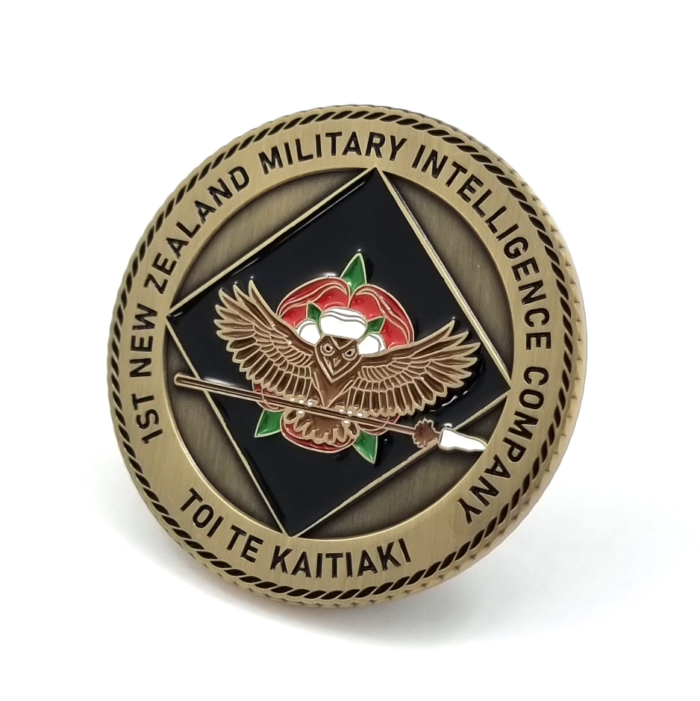 Toi Te Kaititiaki coin custom-challenge-coin-new-zealand-intelligence-company