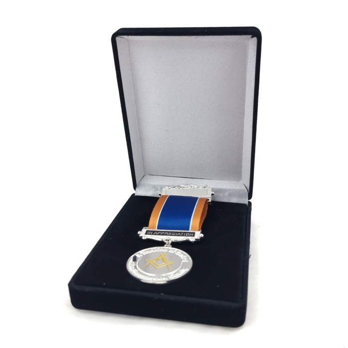 Freemasons medal - Black Velvet Presentation Box