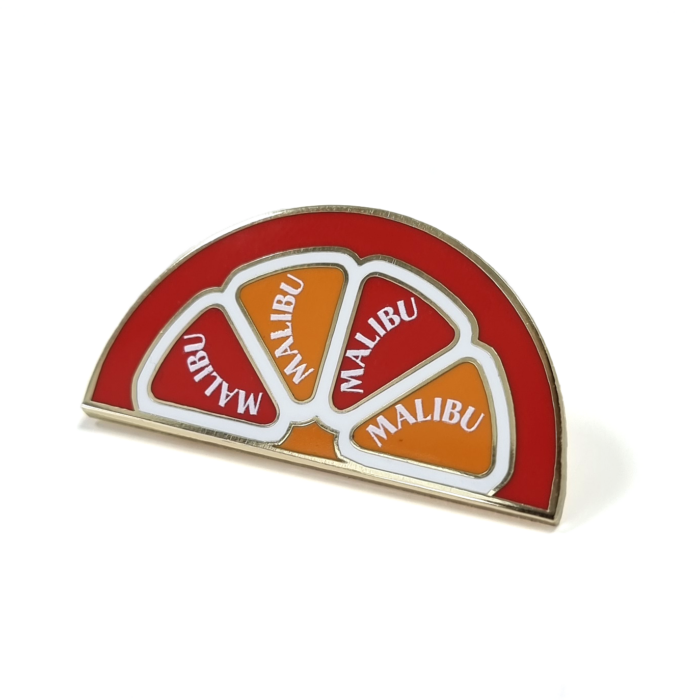 Malibu Pin - 40mm, 2 Colour Enamel, Pin and Clutch Fitting, Gold Plated