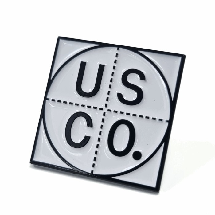 USCO Pin - 25mm, 1 Colour Enamel, 1 Pin and Clutch Fitting, Black Dye Plated