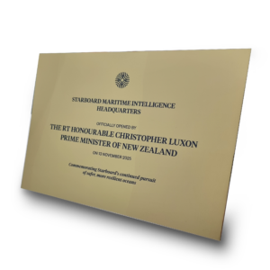 Starbord Maritime intelligence Headquarters Plaque