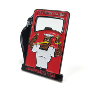 Royal New Zealand Navy HMNZS Aotearoa Junior Rates Mess Custom Challenge Coin Bottle Opener front