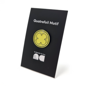 Quatrefoil Motif badge backing card