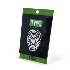 Te Papa fridge magnet backing card